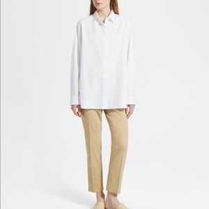 Theory Linen Basic Stretch Pull On Pants Tan Khaki